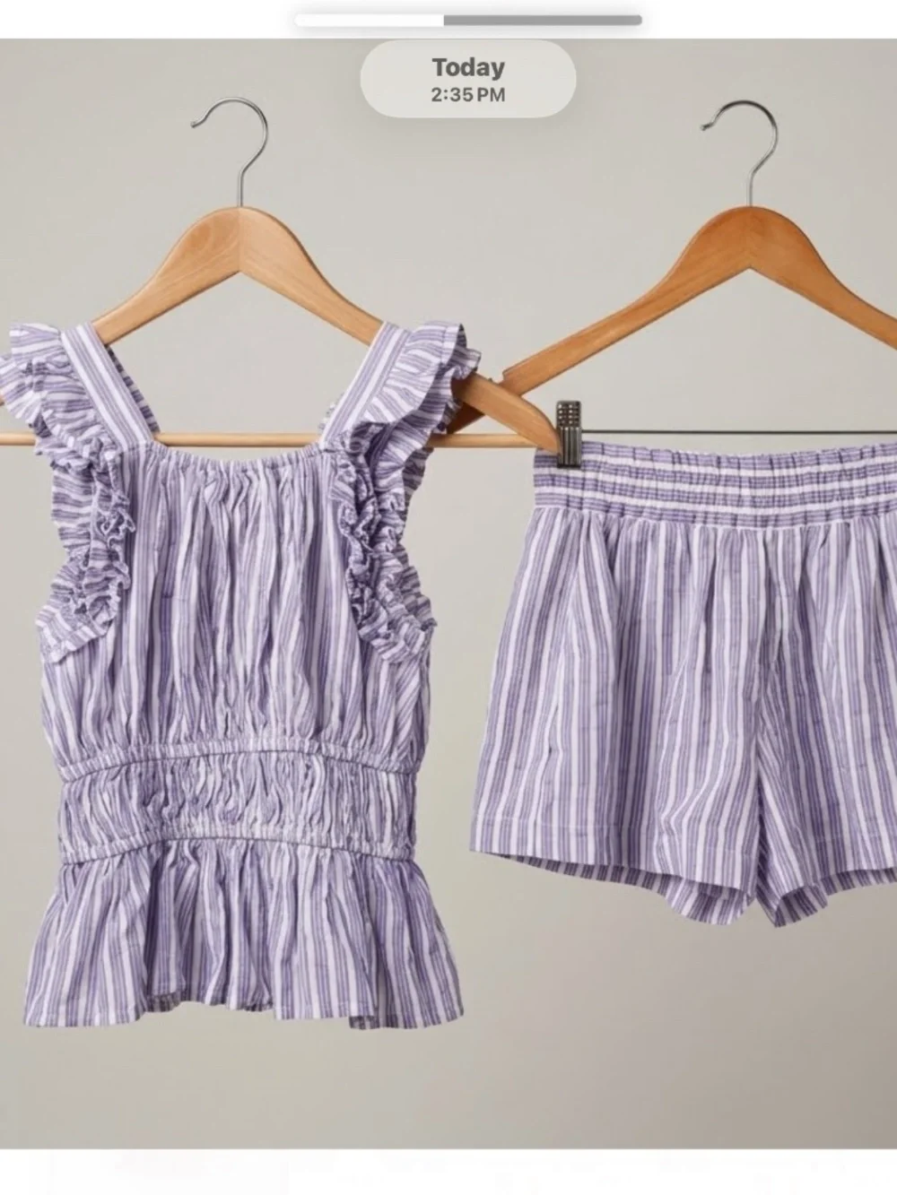 Kids' Habitual Ruffle Smocked Short Set  Size 10